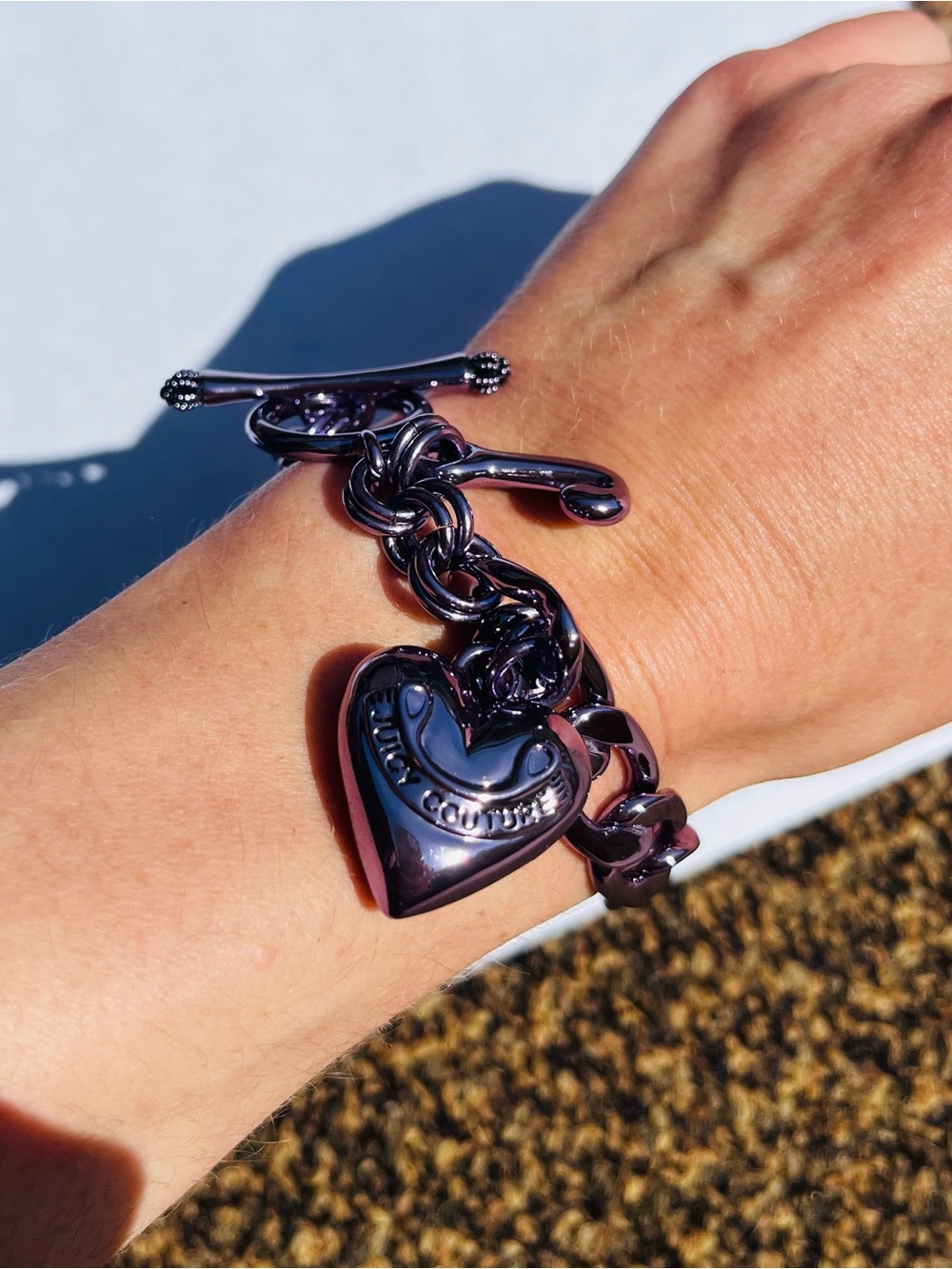 NWOT Vintage Y2K Juicy Couture PURPLE Heart Charm Bracelet RARE ‼️PRICE FIRM‼️